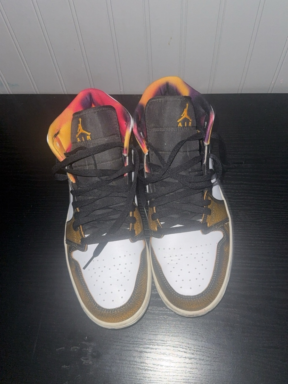 Air Jordan 1 Mid SE "Wear-Away" (Black Taxi / Orange)